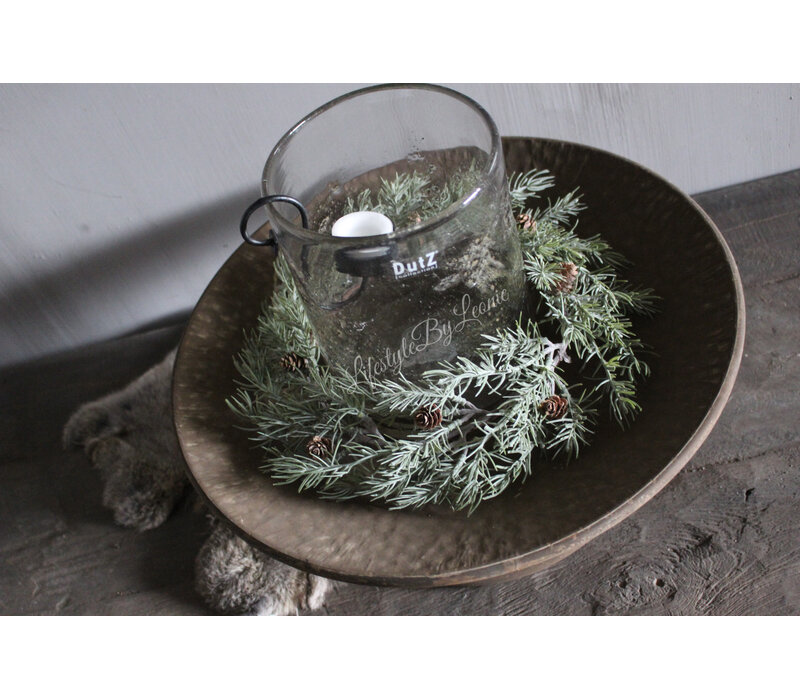 Namaak frosted cedar / pinecone krans 27cm