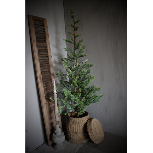 Authentieke bamboe mand met deksel 