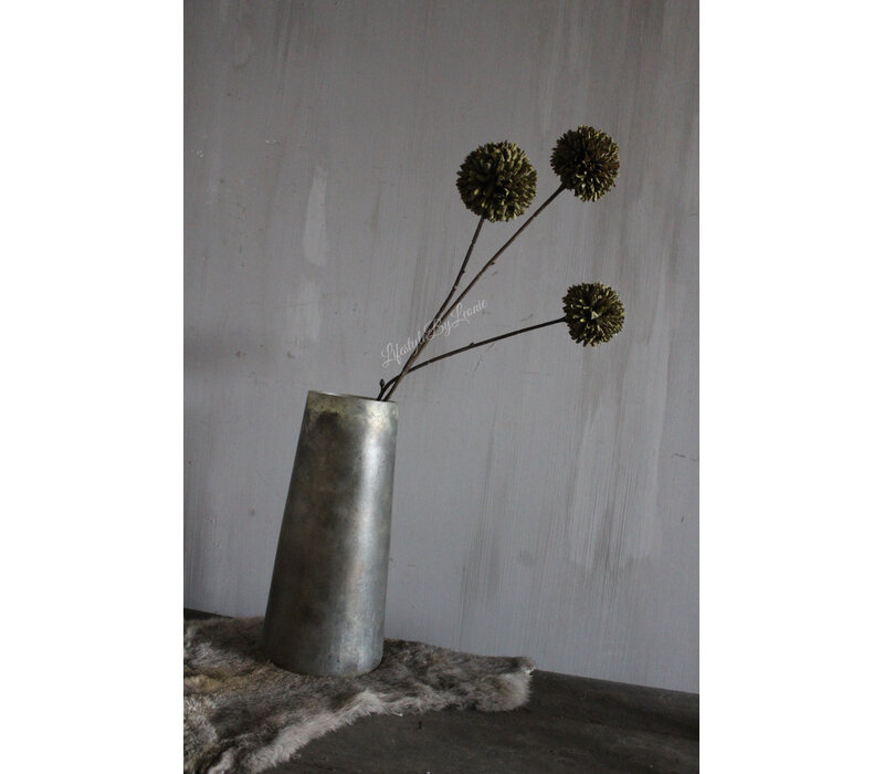 Namaak PomPom tak 3 bollen Olive 78cm