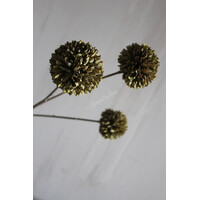 Namaak PomPom tak 3 bollen Olive 78 cm