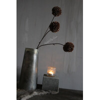 Namaak PomPom tak 3 bollen Chocolate brown 78cm