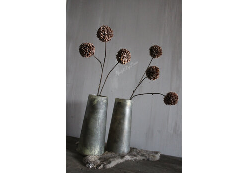 Namaak PomPom tak 3 bollen Chocolate brown 78 cm