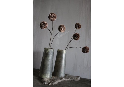 Namaak PomPom tak 3 bollen Chocolate brown 78cm