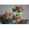 Namaak Hortensia 3 bloemen brown/camel 82 cm