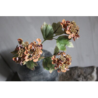 Namaak Hortensia 3 bloemen brown/camel 82 cm