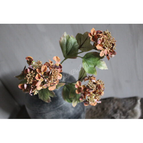 Namaak hortensia 3 bloemen Brown/camel 82cm 
