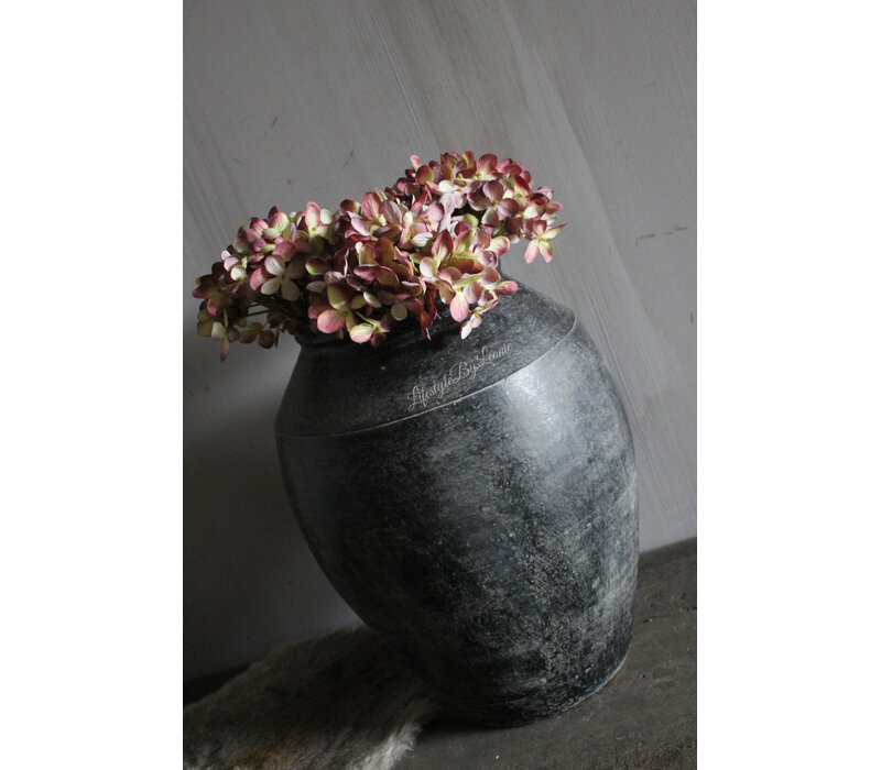 Zijden hortensia tak Autumn mauve 44cm