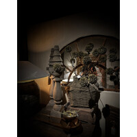 Namaak PomPom tak 3 bollen Olive 78 cm