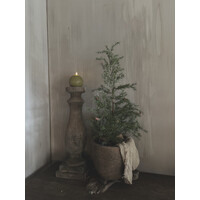 Houten vijzel pot op pootjes Rahayu 30 x 30 cm