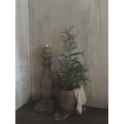 Houten vijzel pot op pootjes Rahayu 30 x 30 cm 