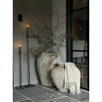 Sober shabby opengewerkt plaid Old white 150 cm