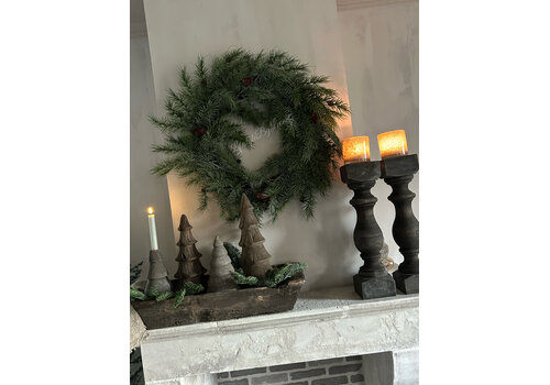 LUKSA Baluster kandelaar Riley grey wash vierkant 50 x 12 cm