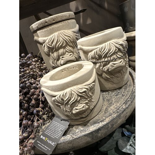 Brynxz waxinelichthouder Hooglander taupe 8 cm 