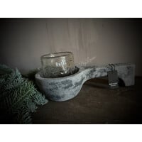 Brynxz stenen liggende lepel kandelaar Stone black 29cm