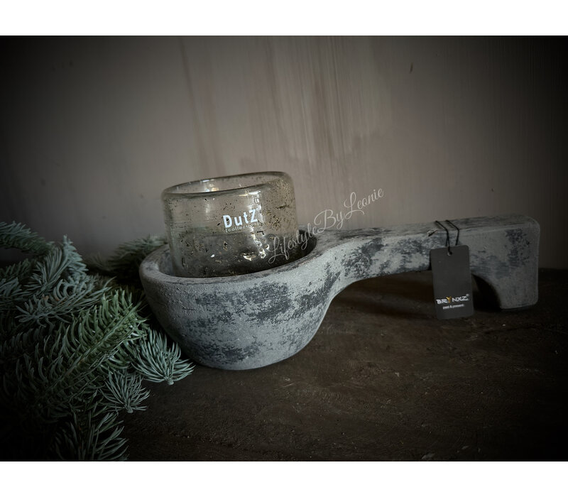 Brynxz stenen liggende lepel kandelaar Stone black 29cm