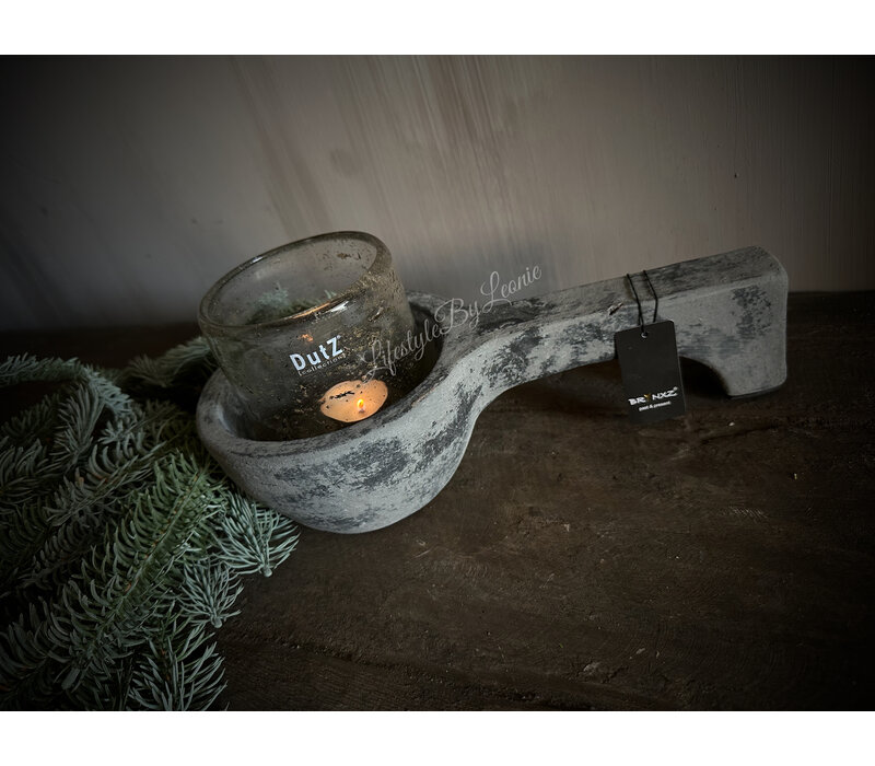 Brynxz stenen liggende lepel kandelaar Stone black 29cm