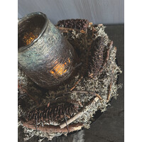 Grey moss wreath rasped spruce + sticks 30 cm