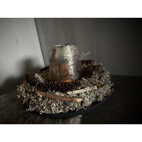 Grey moss wreath rasped spruce + sticks 30 cm