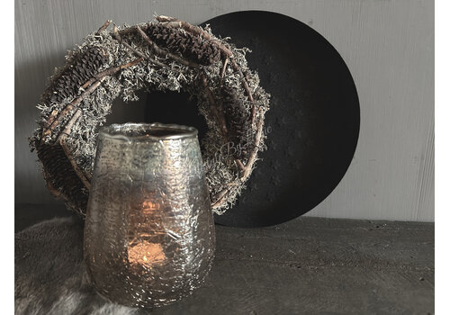 Grey moss wreath rasped spruce + sticks 30 cm