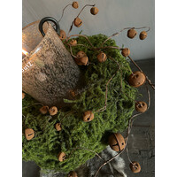 Roestige kerstbellen aan tak 80 cm