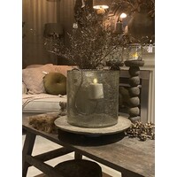 Cilinder windlicht Metal chips XL 30 cm