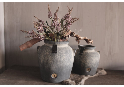 Brynxz Brynxz ronde bolpot met oren Ancient clay 23 x 25 cm