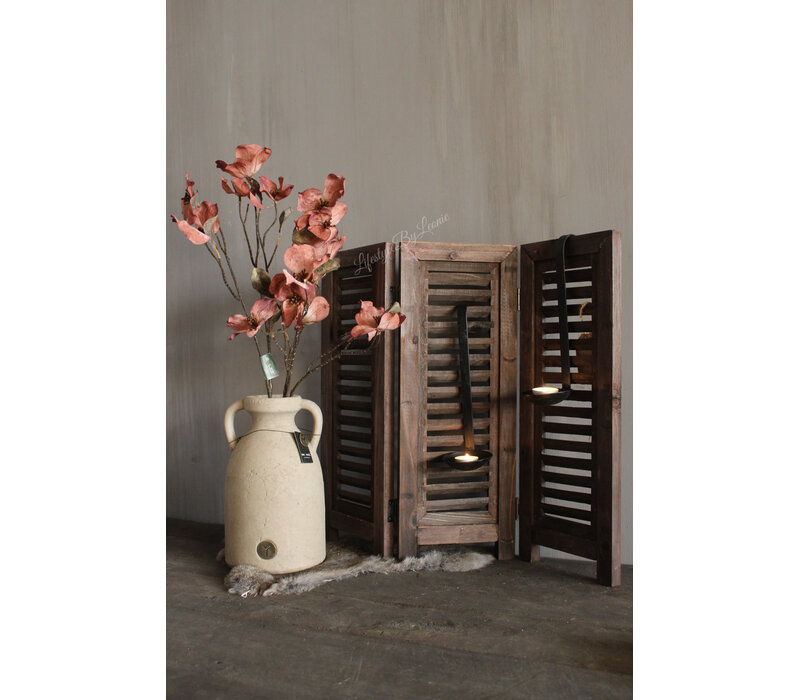 Drieluik Shutters brown wash 52 cm