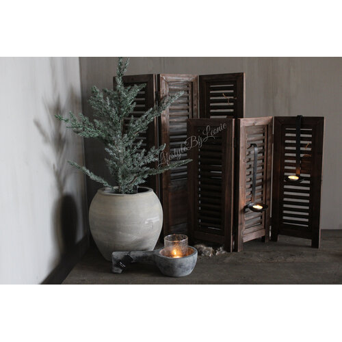 Drieluik Shutters brown wash 52 cm 