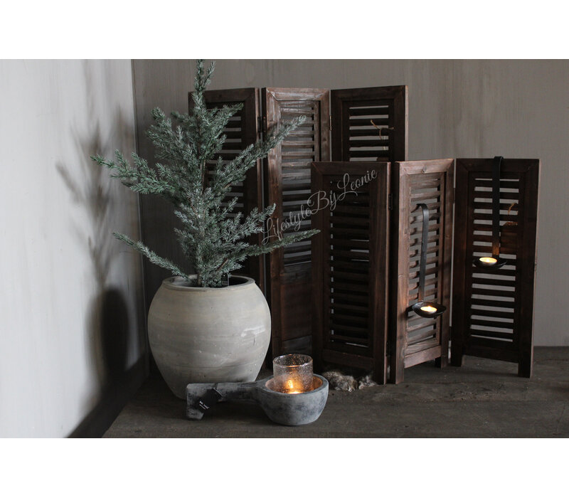 Drieluik Shutters brown wash 52 cm