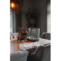 Cilinder windlicht Metal chips XL 30 cm