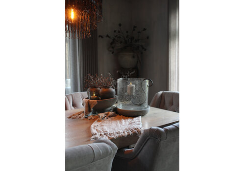 Cilinder windlicht Metal chips XL 30 cm