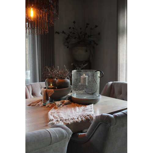 Cilinder windlicht Metal chips XL 30 cm 