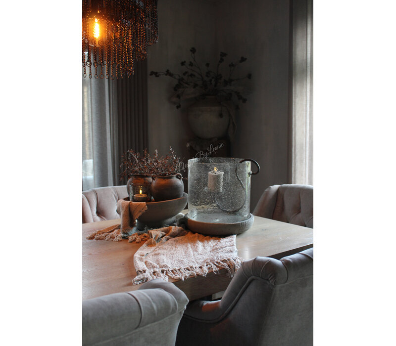 Cilinder windlicht Metal chips XL 30 cm