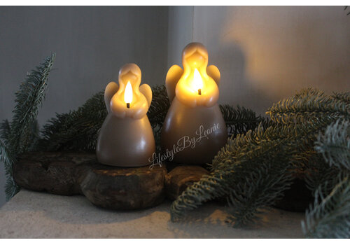 LED kaars Angel Taupe L