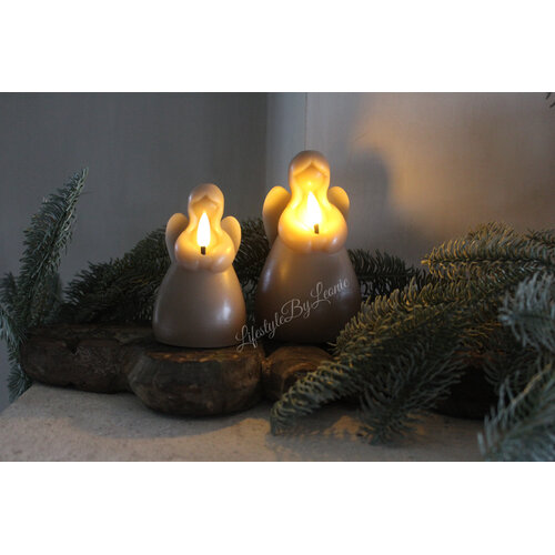 LED kaars Angel Taupe L 