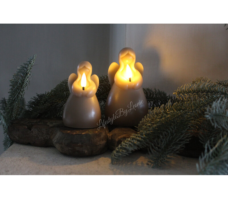 LED kaars Angel Taupe L