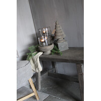 Luksa houten schaal op voet Brown 22 x 13 cm