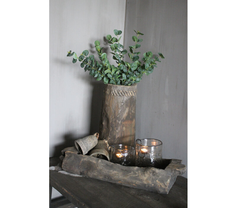 Houten sobere kerstklok Luna 17 cm