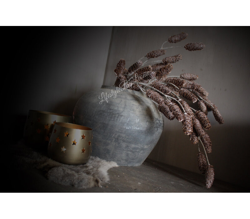 Namaak tak met dennenappels Brown 73cm