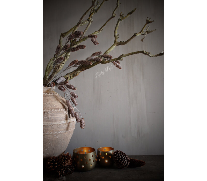 Namaak tak met dennenappels Brown 73cm