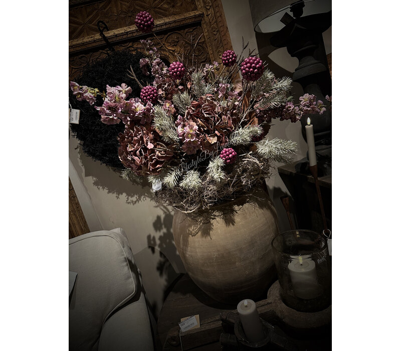 Brynxz zijden Hortensia mauve / aubergine 65 cm