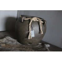 Brynxz kruik pot met touw grandeur Brown 30x26cm