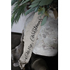 Shabby linnen kerst-lint Merry Christmas 100cm