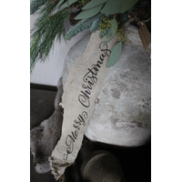 Shabby linnen kerst-lint Merry Christmas 100cm