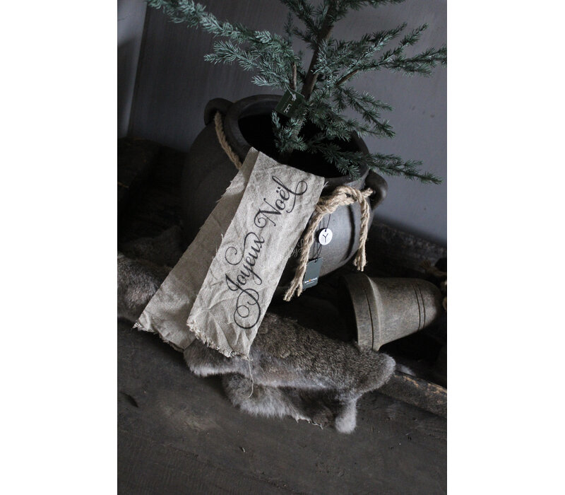 Shabby linnen kerst-lint Joyeux Noël 100cm