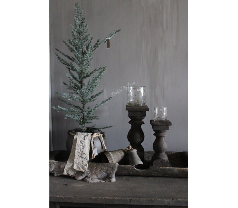 Shabby linnen kerst-lint Joyeux Noël 100cm