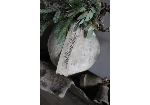 Shabby linnen kerst-lint Frohe weihnachten 100cm