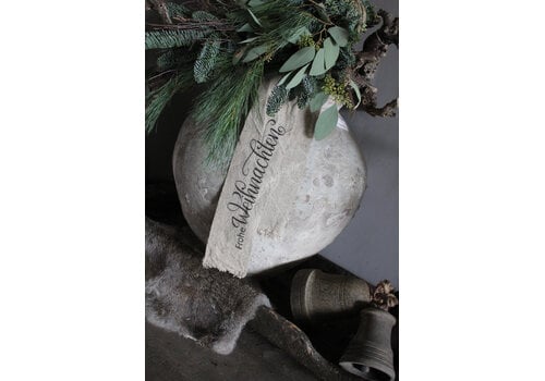 Shabby linnen kerstlint Frohe weihnachten 100 cm