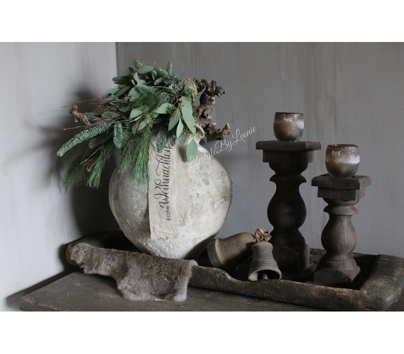 Shabby linnen kerstlint Frohe weihnachten 100 cm