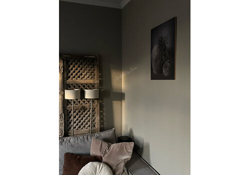 Houten decobord / paneel Sobere kruik met tak 55 x 45 cm